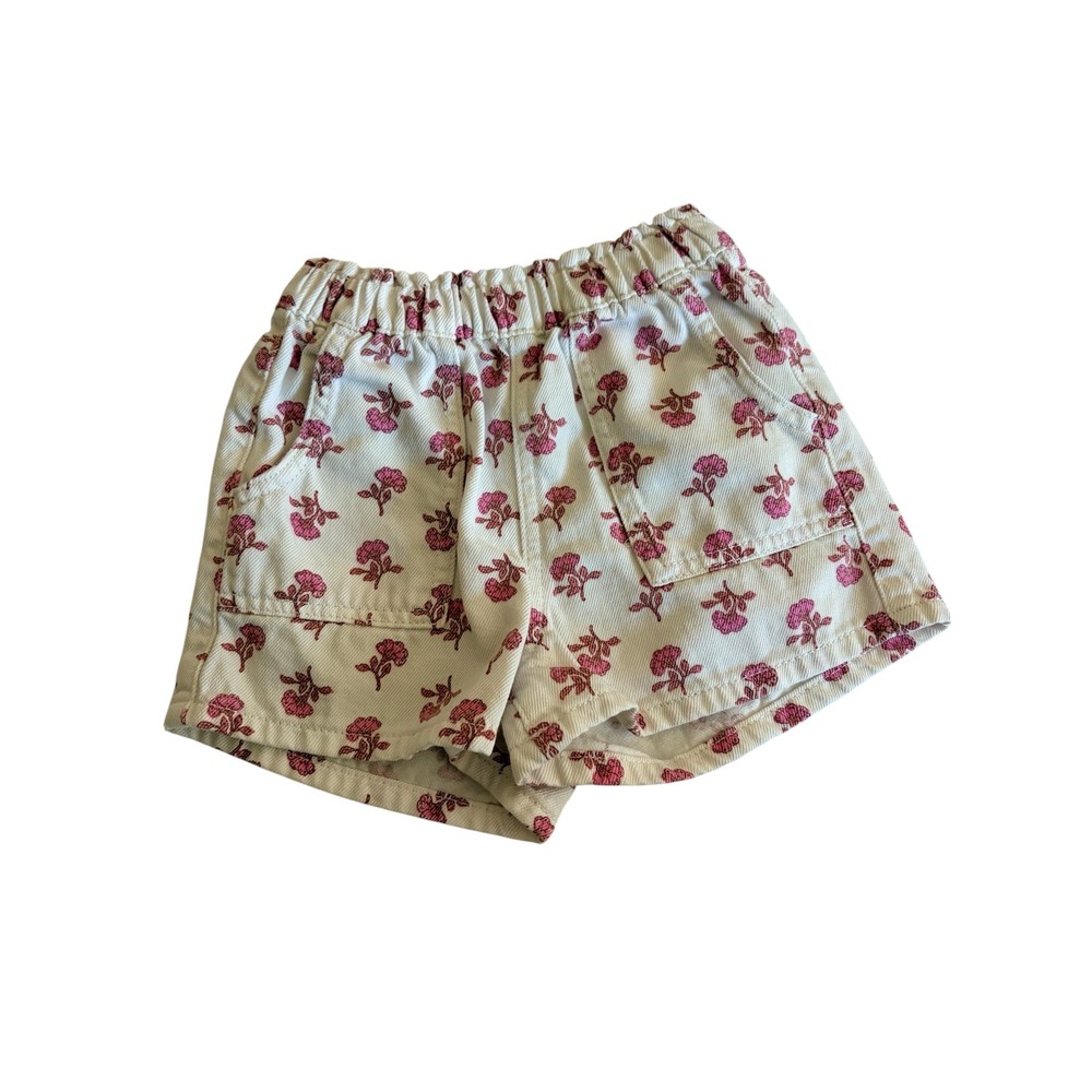 NWOT Cotton On Kids Little Girls Jean Block Print Floral Denim Shorts Size 3